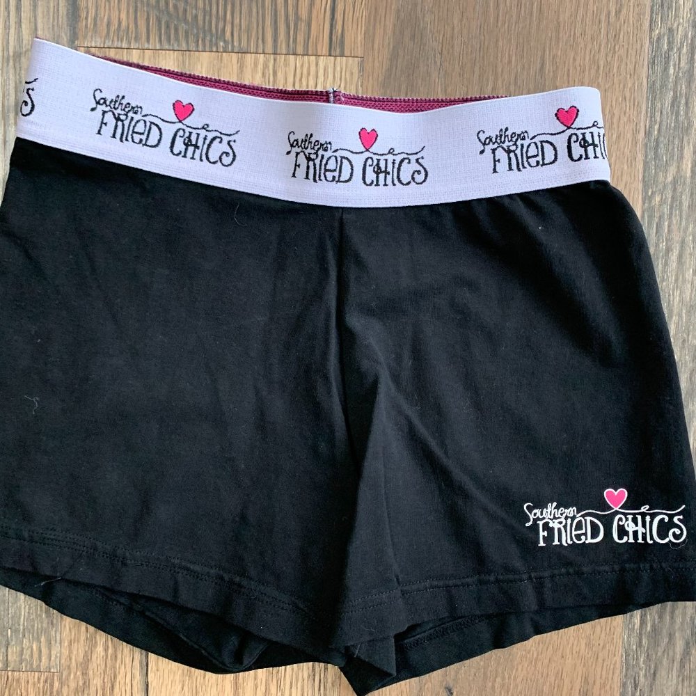 Southern Fried Chics Ladies Medium Black & White Activewear Lounge Shorts